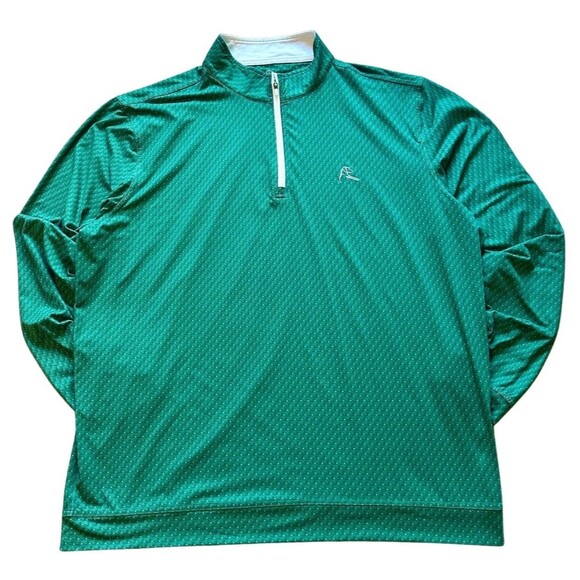 Rhoback The Adirondack Performance Q-Zip Golf 1/4 Zip Green XL Casual - Picture 1 of 8